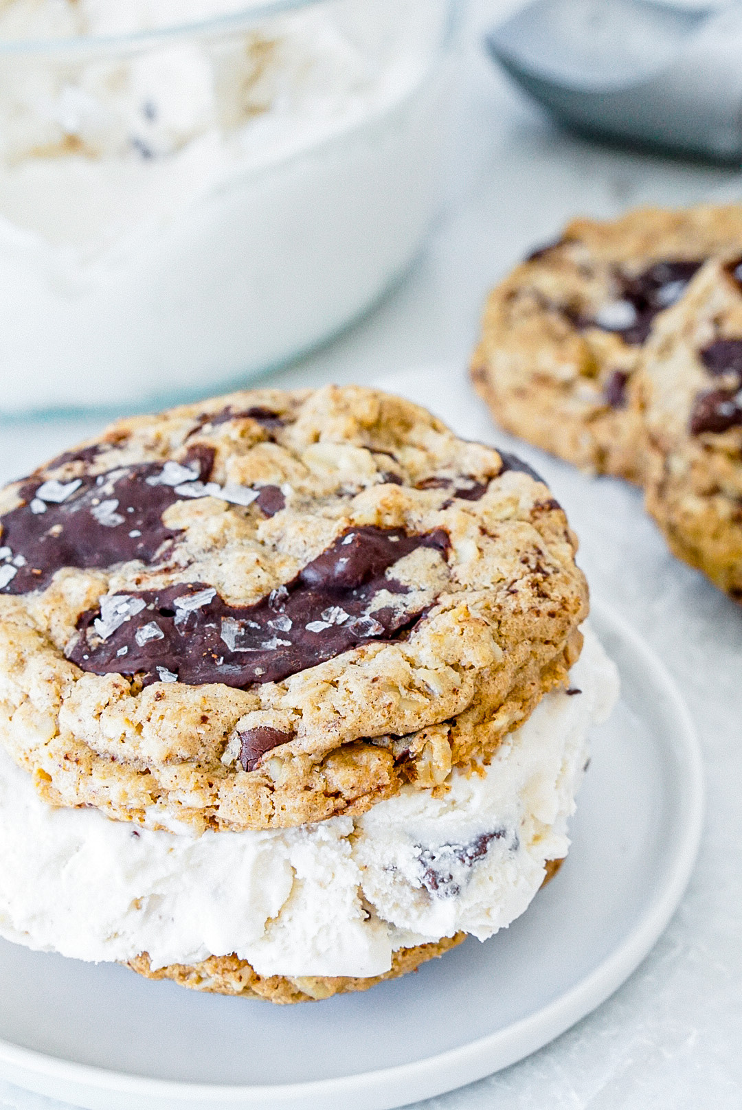 chocolate chip cookie ice cream sandwiches