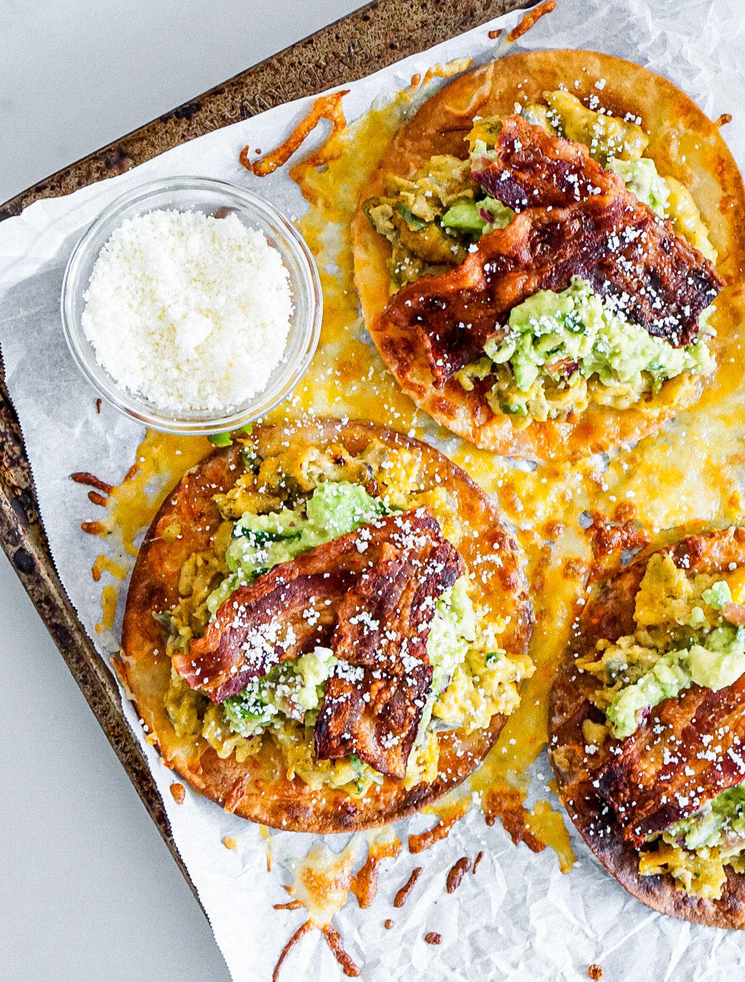 Cheesy Breakfast Tostadas