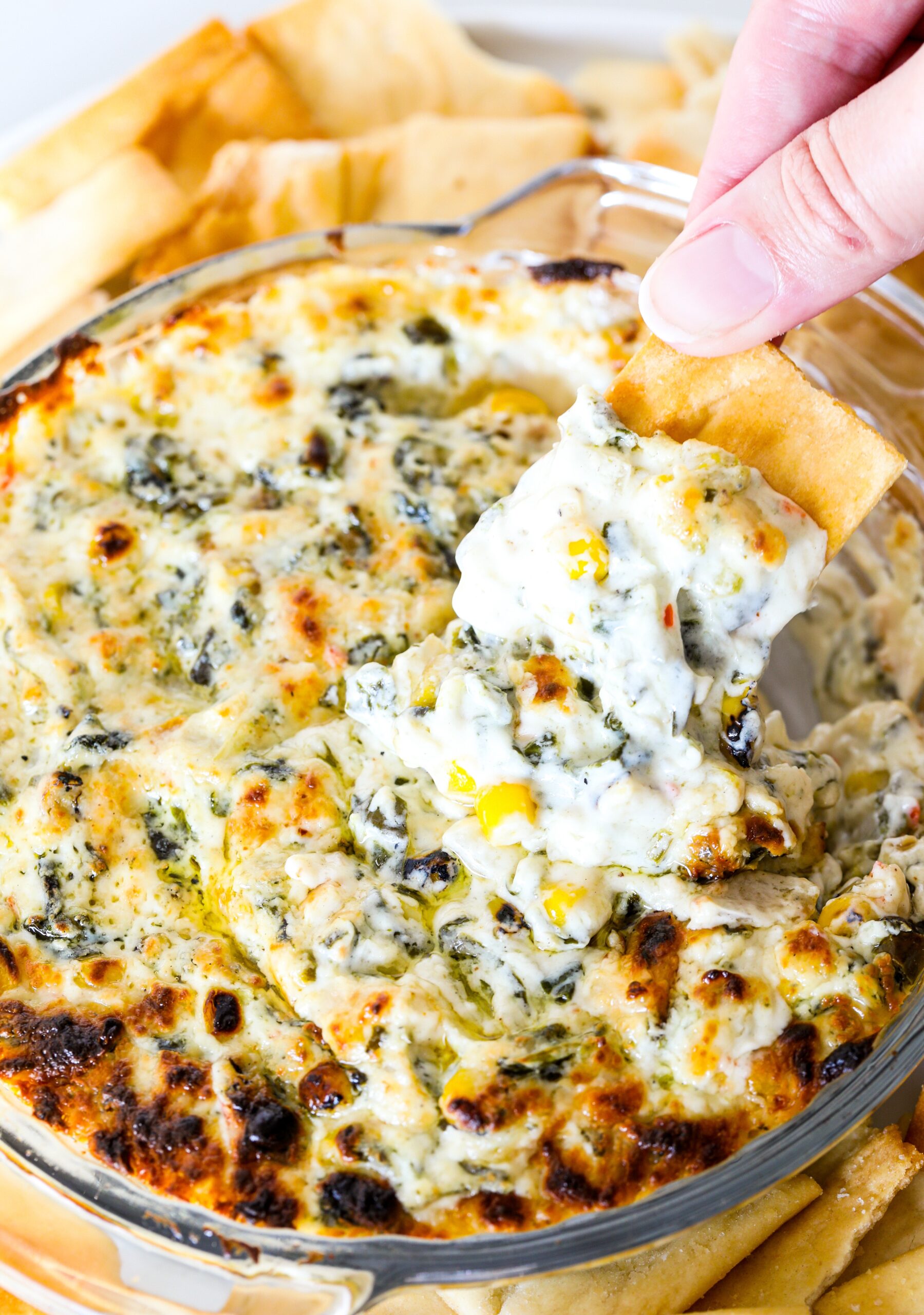 Fire Roasted Corn and Spinach Dip